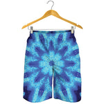 Blue Snowflake Kaleidoscope Print Men's Shorts