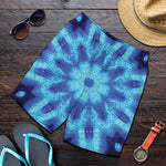 Blue Snowflake Kaleidoscope Print Men's Shorts