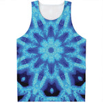 Blue Snowflake Kaleidoscope Print Men's Tank Top
