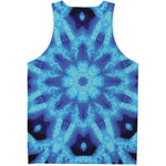 Blue Snowflake Kaleidoscope Print Men's Tank Top