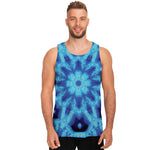 Blue Snowflake Kaleidoscope Print Men's Tank Top