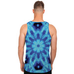 Blue Snowflake Kaleidoscope Print Men's Tank Top