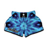 Blue Snowflake Kaleidoscope Print Muay Thai Boxing Shorts