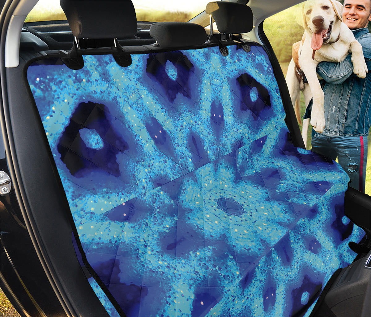 Blue Snowflake Kaleidoscope Print Pet Car Back Seat Cover