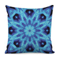 Blue Snowflake Kaleidoscope Print Pillow Cover