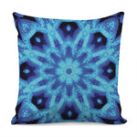 Blue Snowflake Kaleidoscope Print Pillow Cover