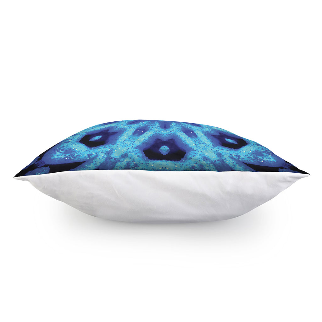 Blue Snowflake Kaleidoscope Print Pillow Cover
