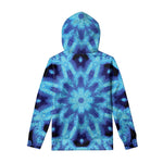 Blue Snowflake Kaleidoscope Print Pullover Hoodie