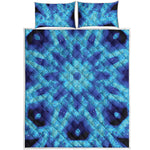 Blue Snowflake Kaleidoscope Print Quilt Bed Set