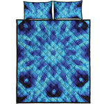 Blue Snowflake Kaleidoscope Print Quilt Bed Set