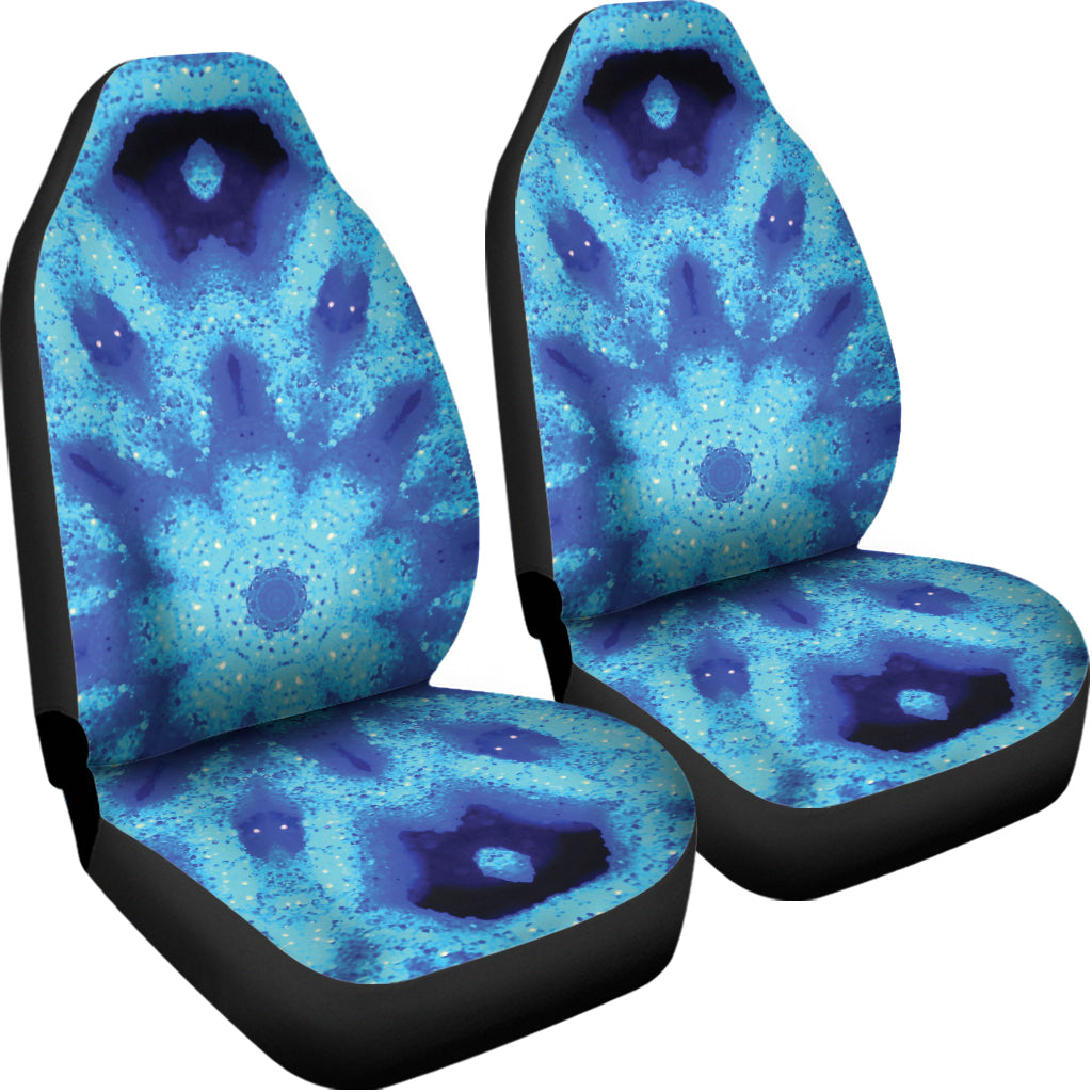 Blue Snowflake Kaleidoscope Print Universal Fit Car Seat Covers