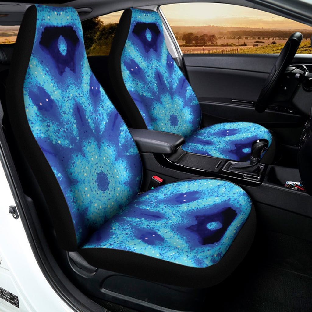 Blue Snowflake Kaleidoscope Print Universal Fit Car Seat Covers
