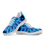 Blue Snowflake Kaleidoscope Print White Sneakers