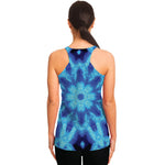 Blue Snowflake Kaleidoscope Print Women's Racerback Tank Top