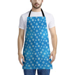 Blue Snowflake Pattern Print Apron