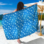 Blue Snowflake Pattern Print Beach Sarong Wrap