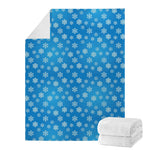 Blue Snowflake Pattern Print Blanket