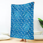 Blue Snowflake Pattern Print Blanket