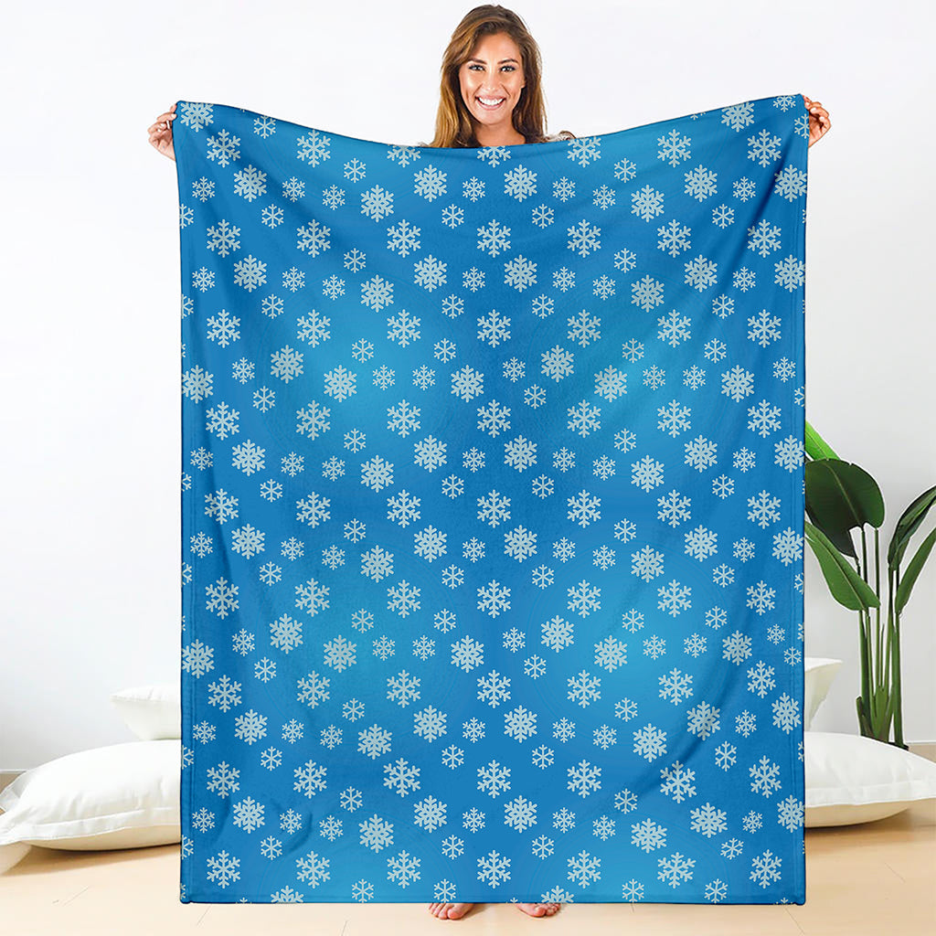 Blue Snowflake Pattern Print Blanket