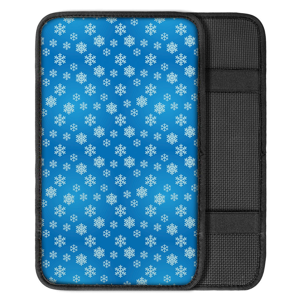 Blue Snowflake Pattern Print Car Center Console Cover