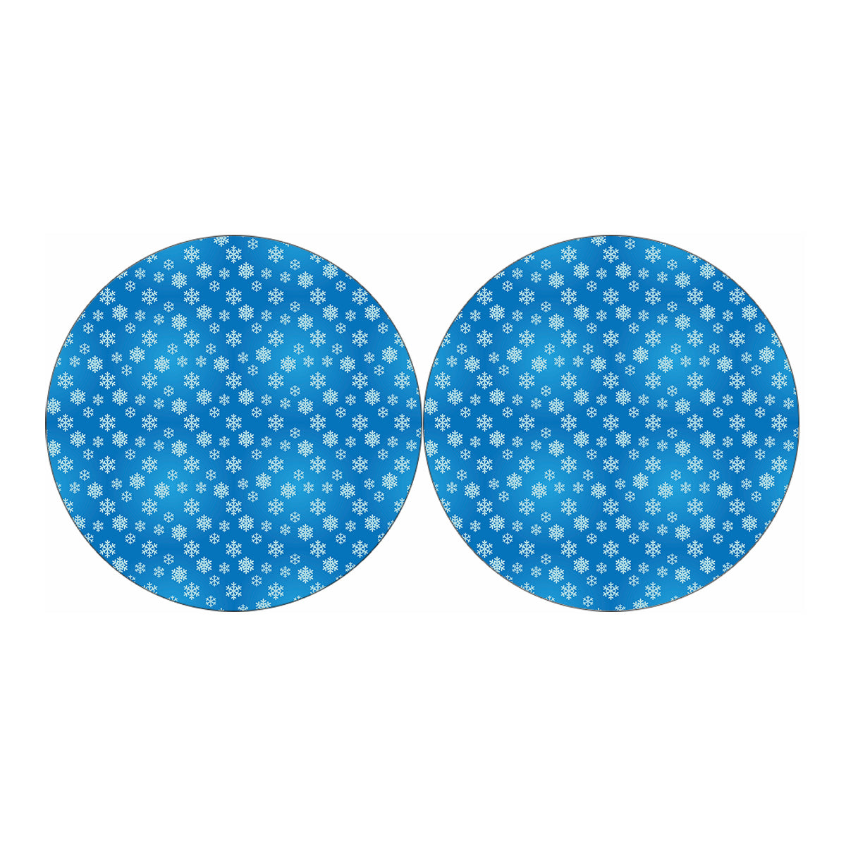 Blue Snowflake Pattern Print Car Coasters