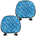 Blue Snowflake Pattern Print Car Headrest Covers
