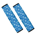 Blue Snowflake Pattern Print Car Seat Belt Covers