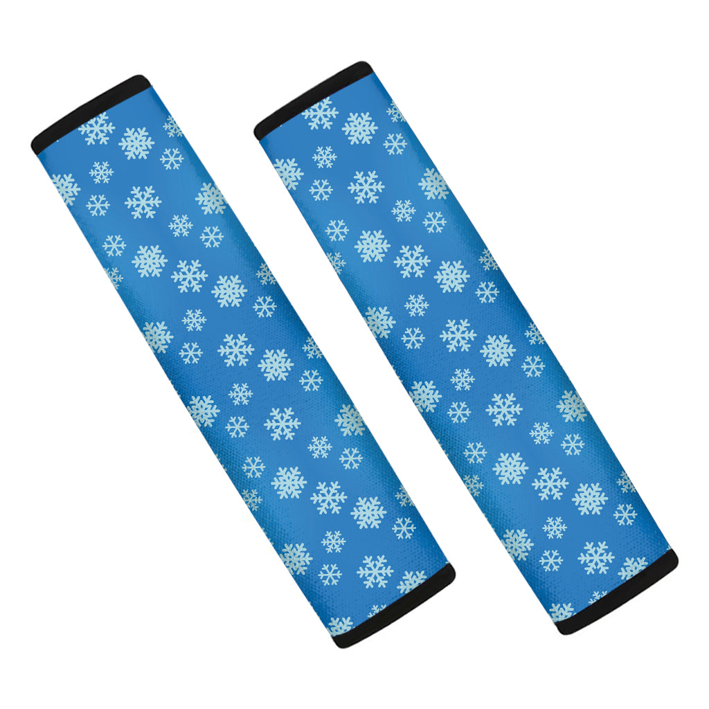 Blue Snowflake Pattern Print Car Seat Belt Covers