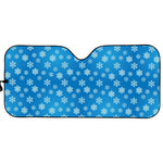 Blue Snowflake Pattern Print Car Sun Shade