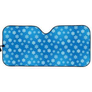 Blue Snowflake Pattern Print Car Sun Shade