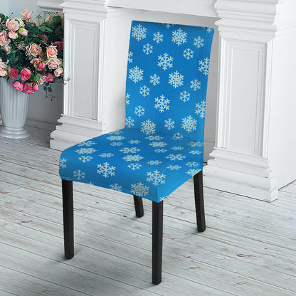 Blue Snowflake Pattern Print Dining Chair Slipcover