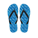 Blue Snowflake Pattern Print Flip Flops