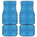 Blue Snowflake Pattern Print Front and Back Car Floor Mats