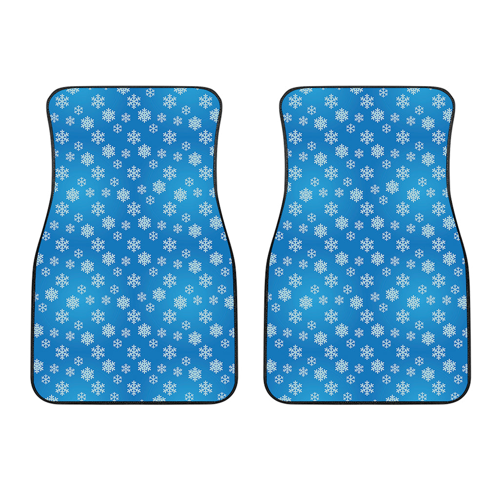 Blue Snowflake Pattern Print Front Car Floor Mats