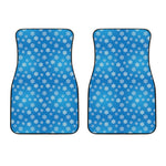 Blue Snowflake Pattern Print Front Car Floor Mats