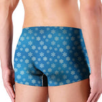 Blue Snowflake Pattern Print Men's Boxer Briefs