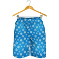 Blue Snowflake Pattern Print Men's Shorts