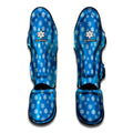 Blue Snowflake Pattern Print Muay Thai Shin Guards