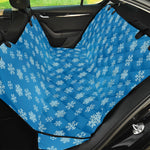 Blue Snowflake Pattern Print Pet Car Back Seat Cover