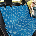 Blue Snowflake Pattern Print Pet Car Back Seat Cover