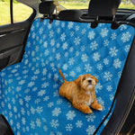 Blue Snowflake Pattern Print Pet Car Back Seat Cover