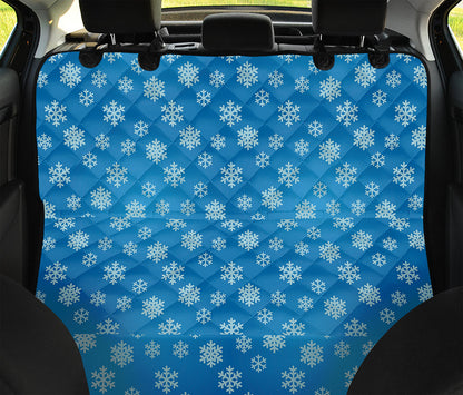 Blue Snowflake Pattern Print Pet Car Back Seat Cover