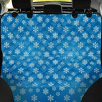 Blue Snowflake Pattern Print Pet Car Back Seat Cover