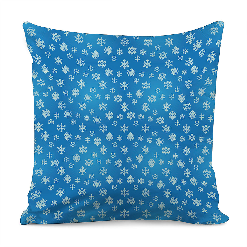 Blue Snowflake Pattern Print Pillow Cover