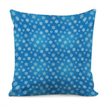 Blue Snowflake Pattern Print Pillow Cover