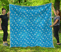 Blue Snowflake Pattern Print Quilt