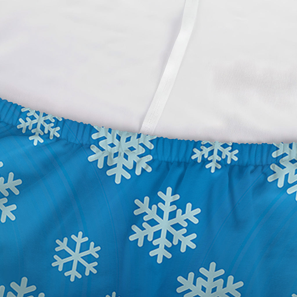 Blue Snowflake Pattern Print Sofa Cover