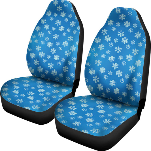 Blue Snowflake Pattern Print Universal Fit Car Seat Covers