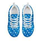 Blue Snowflake Pattern Print White Sneakers