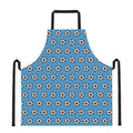 Blue Soccer Ball Pattern Print Apron